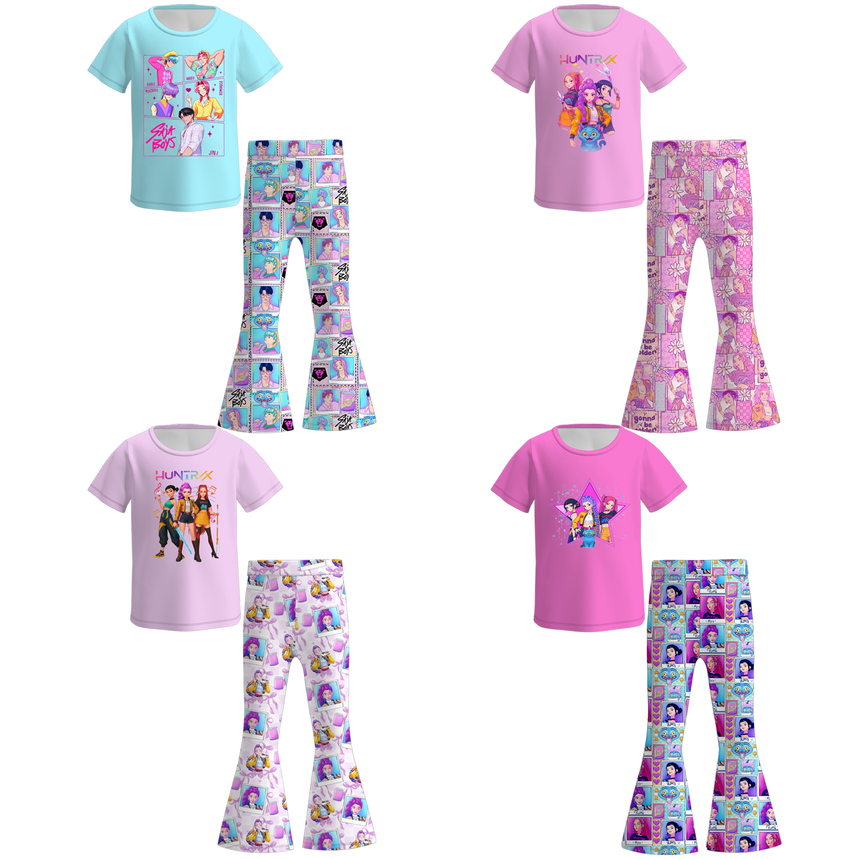 （Pre Order）Girls Movie Character Print Outfit Set