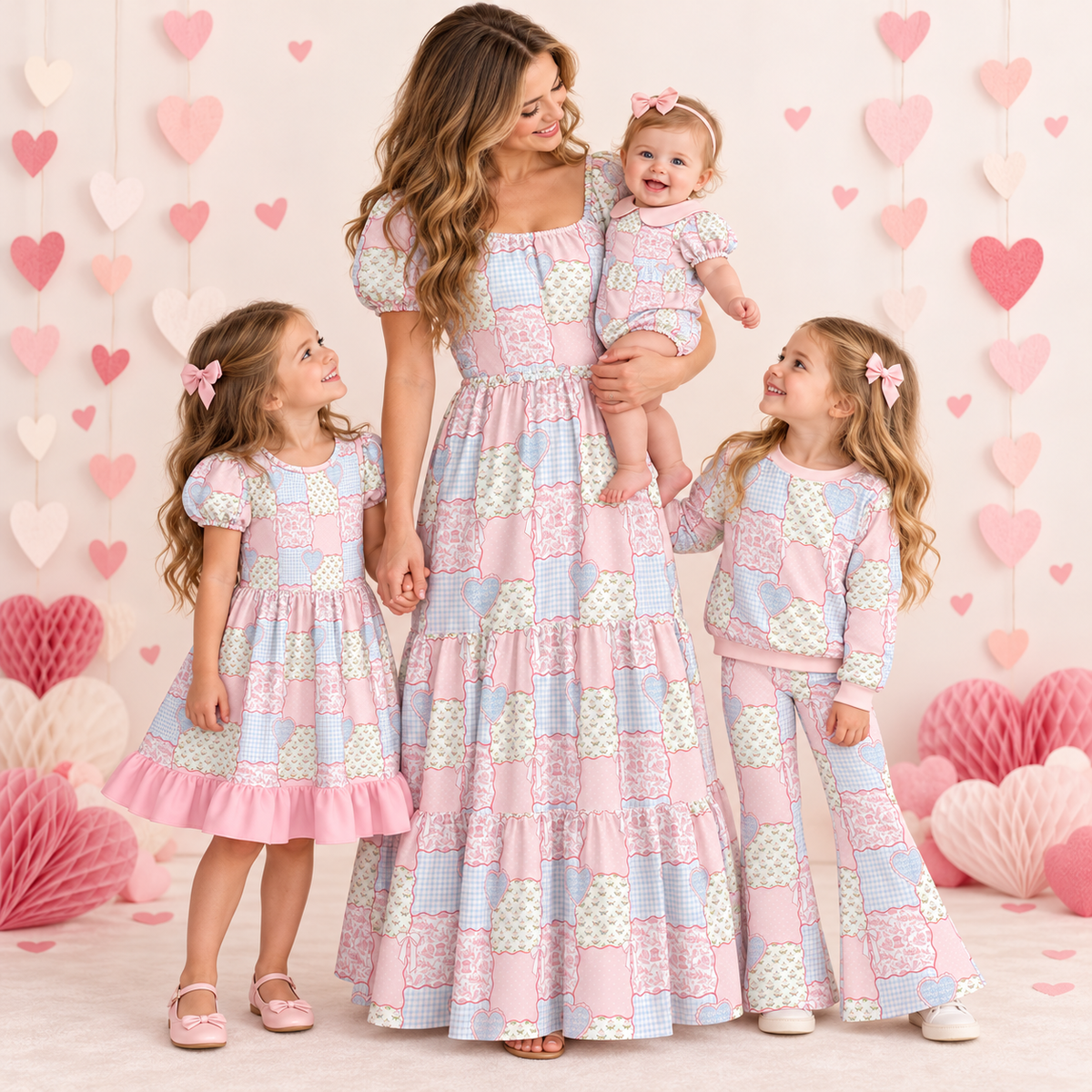 （Weekly Pre-Order）Family Valentine's Day Print Dress,Set&Romper（Ends 11.1）