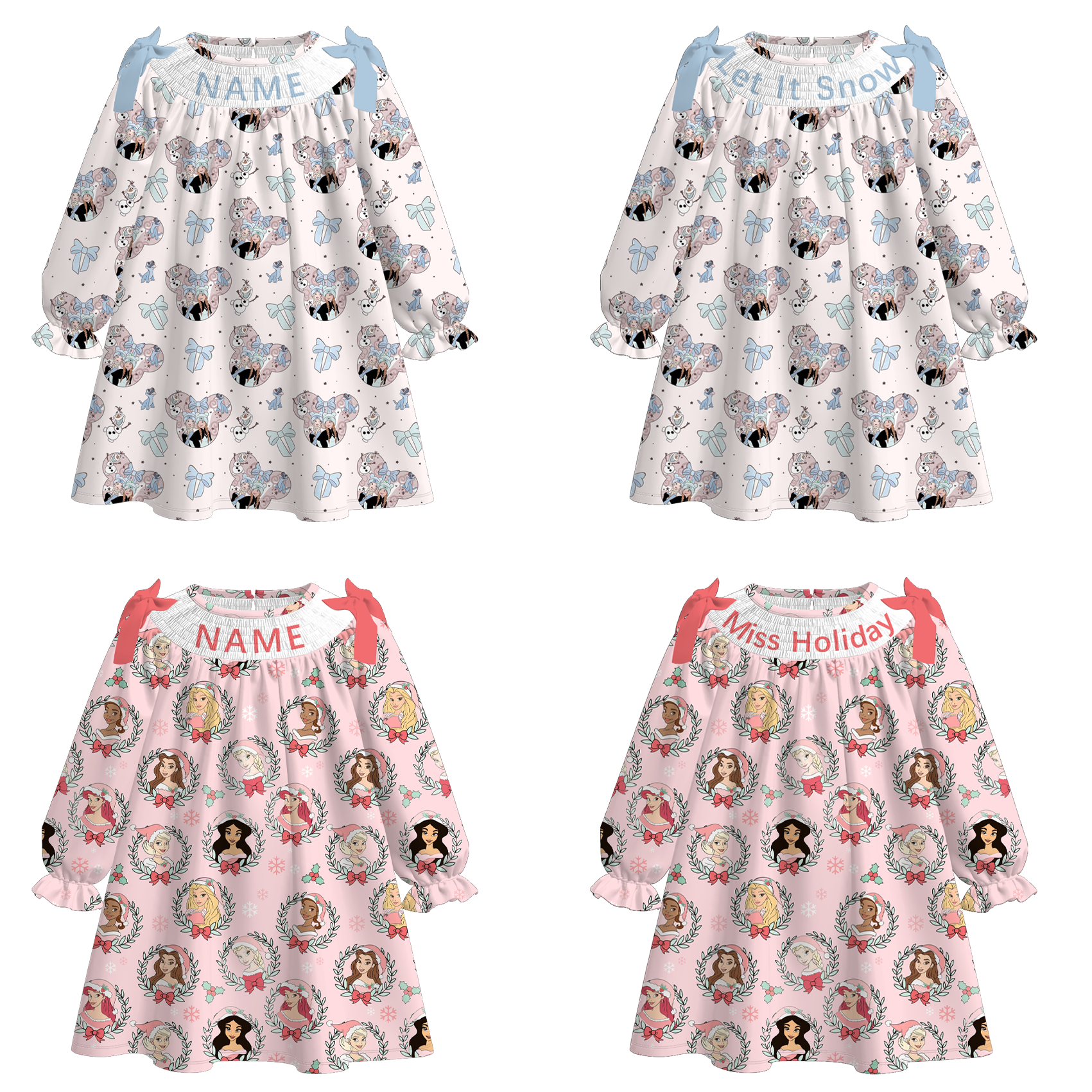（Pre Order）Sisters Princess Embroidery Smocked Dress
