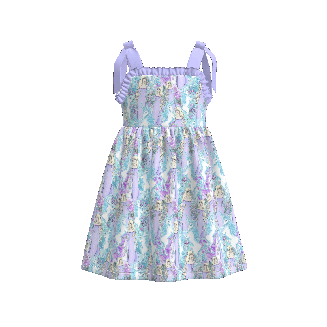 （Pre Order）Girls Spring and Summer Princess Print Slip Dress