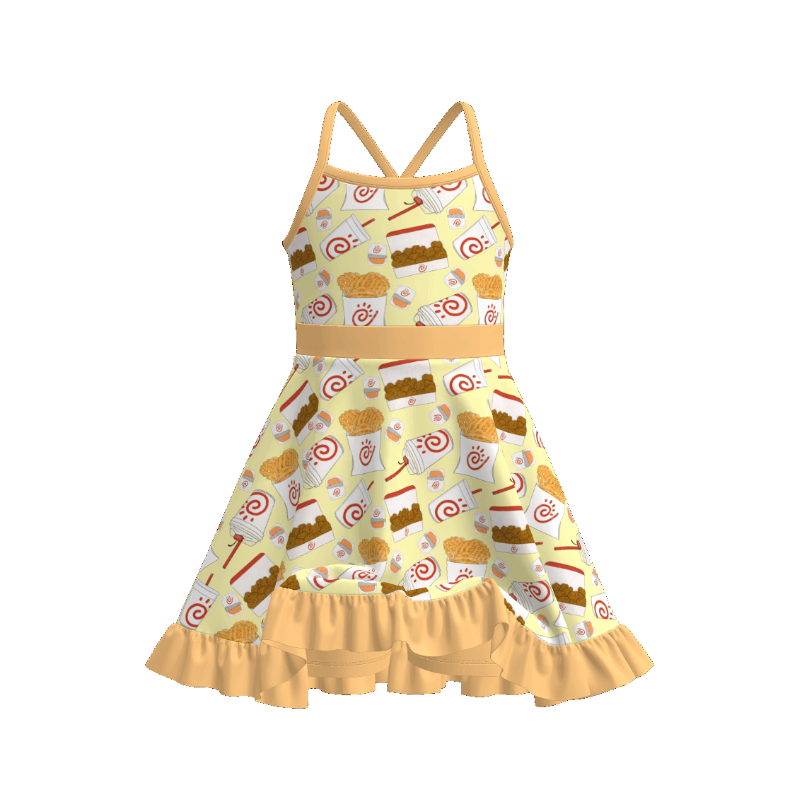 （Pre Order）Girls Spring and Summer Print Skort Dress