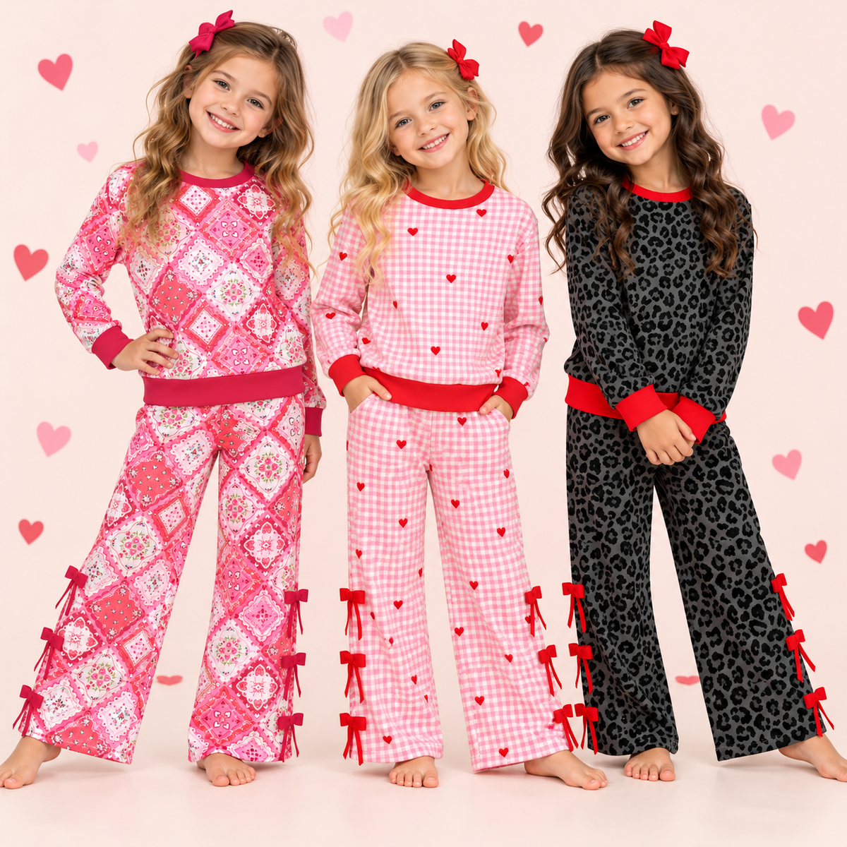 （Weekly Pre-Order）Girls Valentine's Day Print Outfit Set（Ends 11.8）
