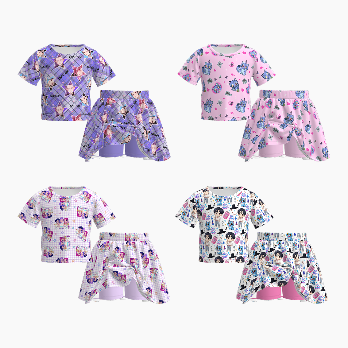 （Pre Order）Girls Movie Character Print Skort Set