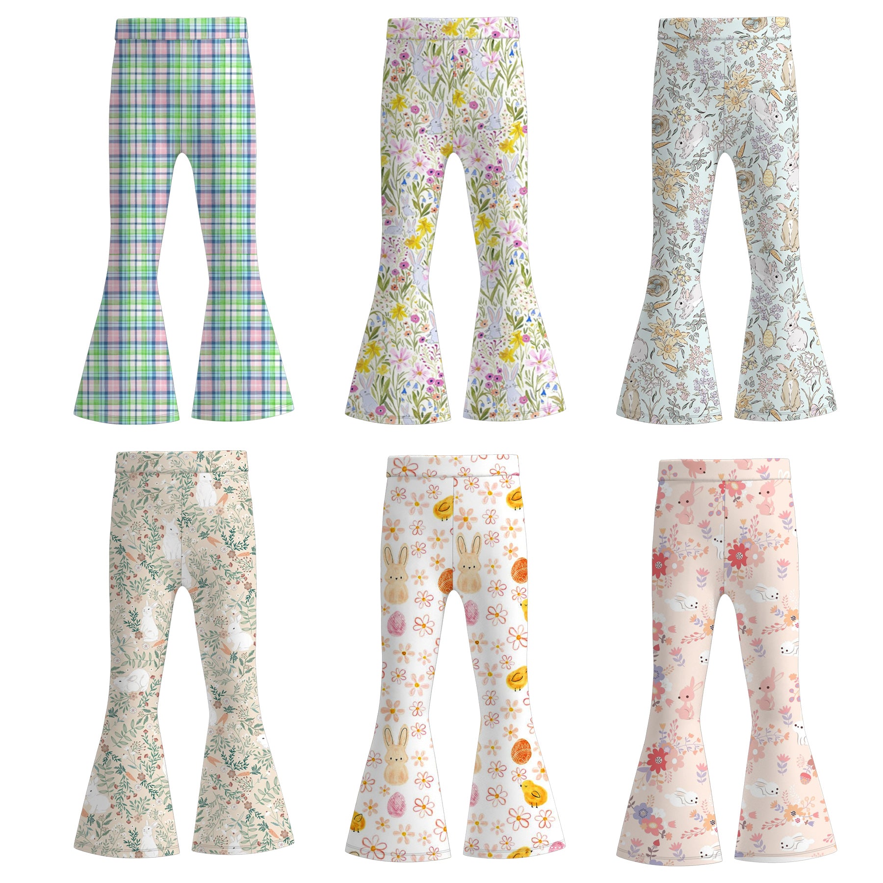 （Pre Order）Girls Easter Bunny Print Bell Pants