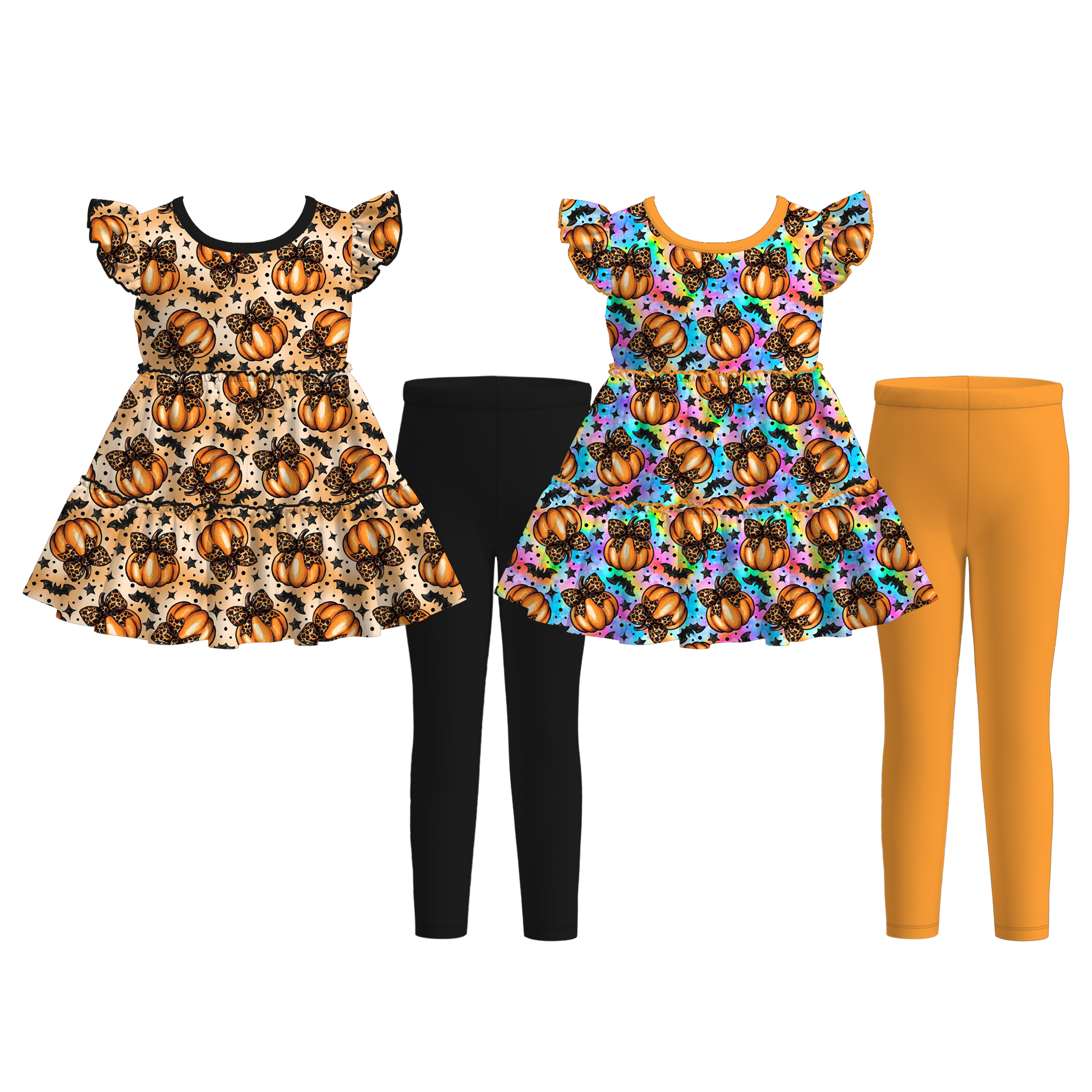 （Weekly Pre-Order）Girls Halloween Print Outfit Set（Ends 8.16）