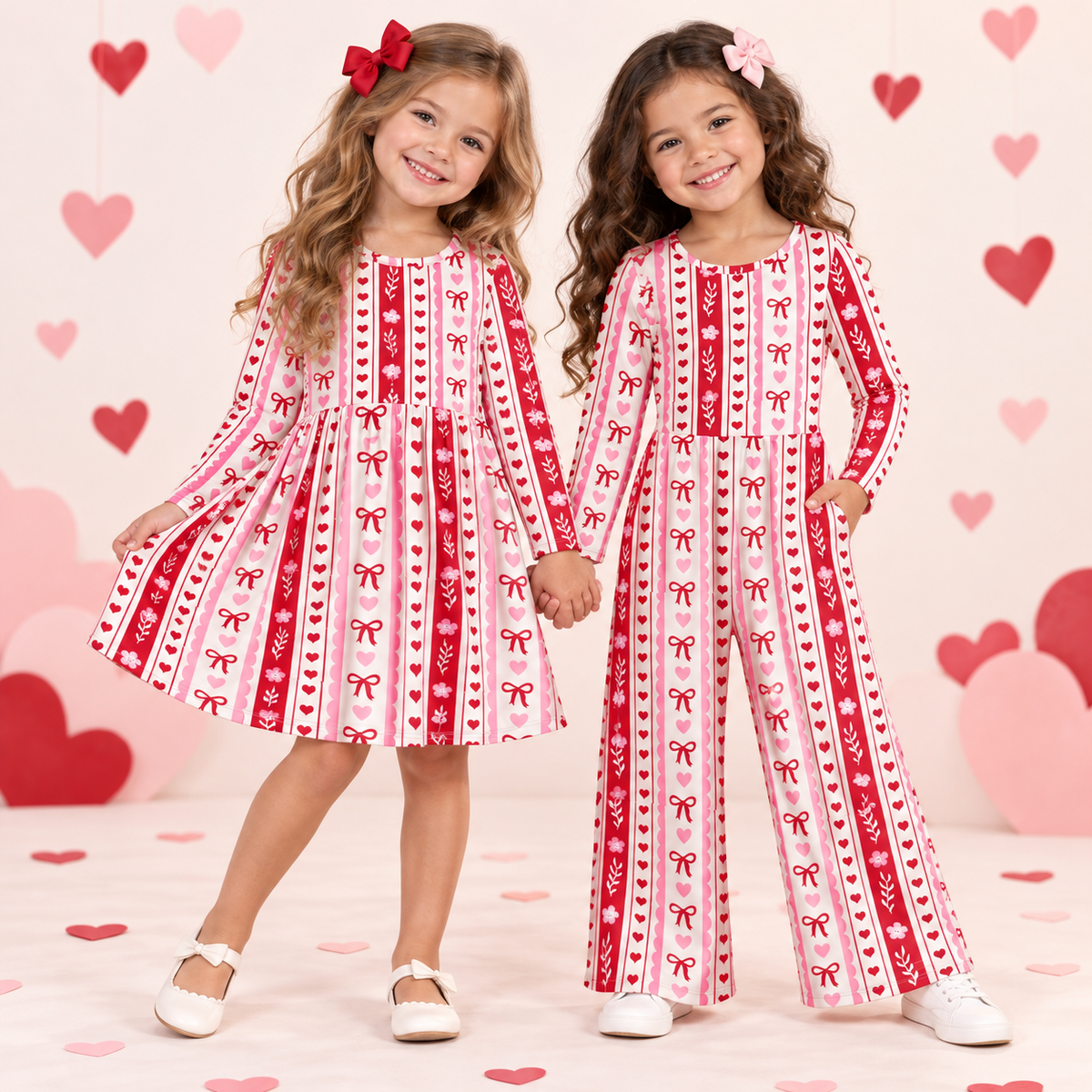（Weekly Pre-Order）Girls Valentine's Day Print Dress&Jumpsuit（Ends 11.8）