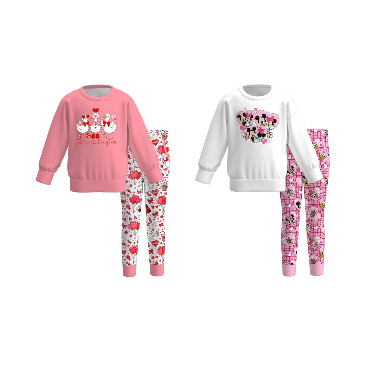 （Weekly Pre-Order）Girls Valentine's Day Print Outfit Set（Ends 11.8）