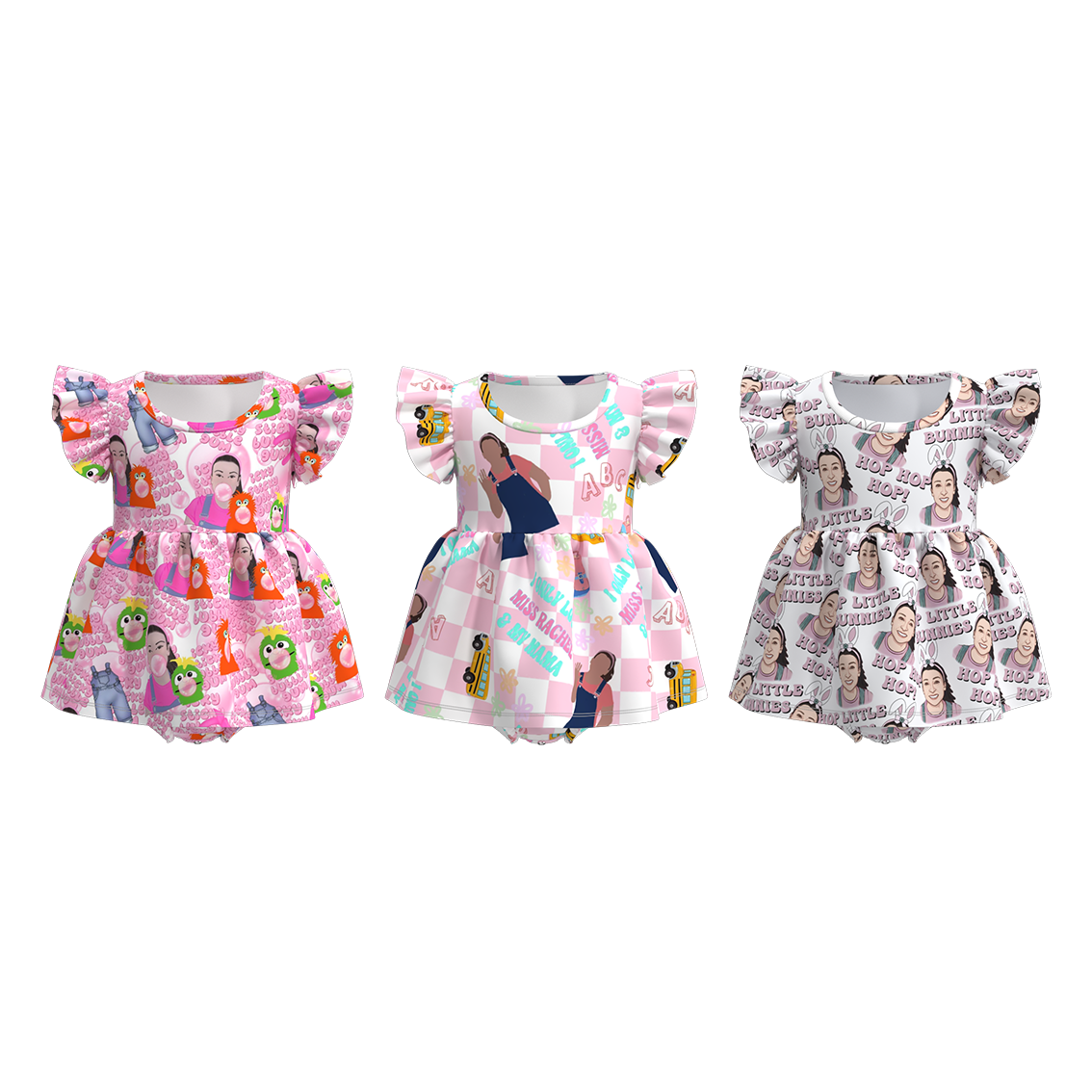 （Pre Order）Baby Girls Summer Character Romper