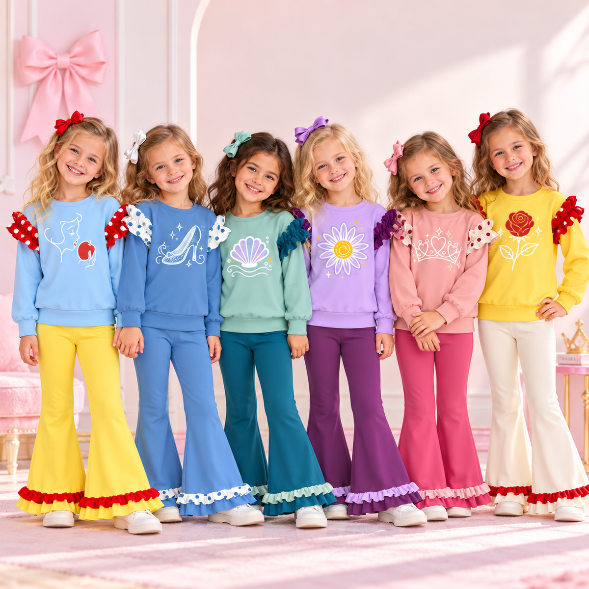 （Weekly Pre-Order）Girls Princess Print Outfit Set（Ends 10.28）