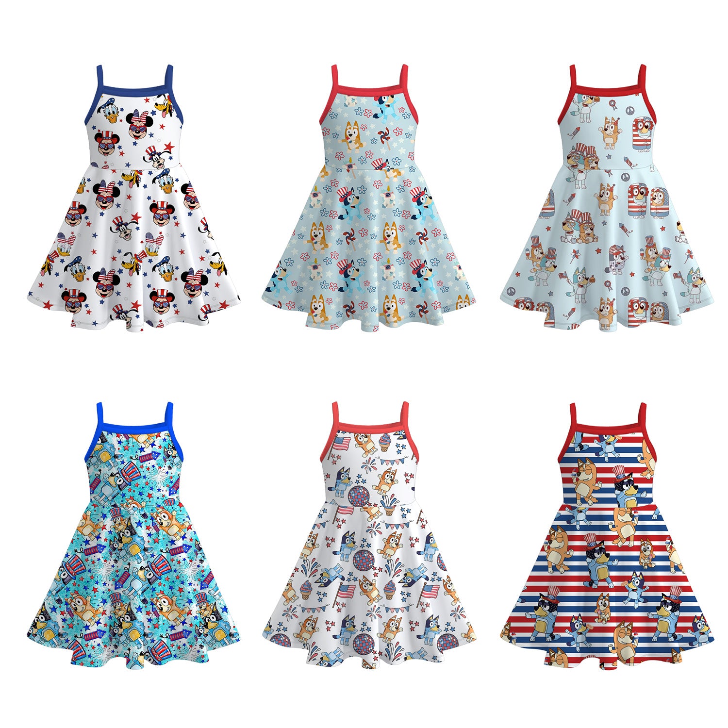 （Pre Order）Girls Patriotic Print Slip Dress