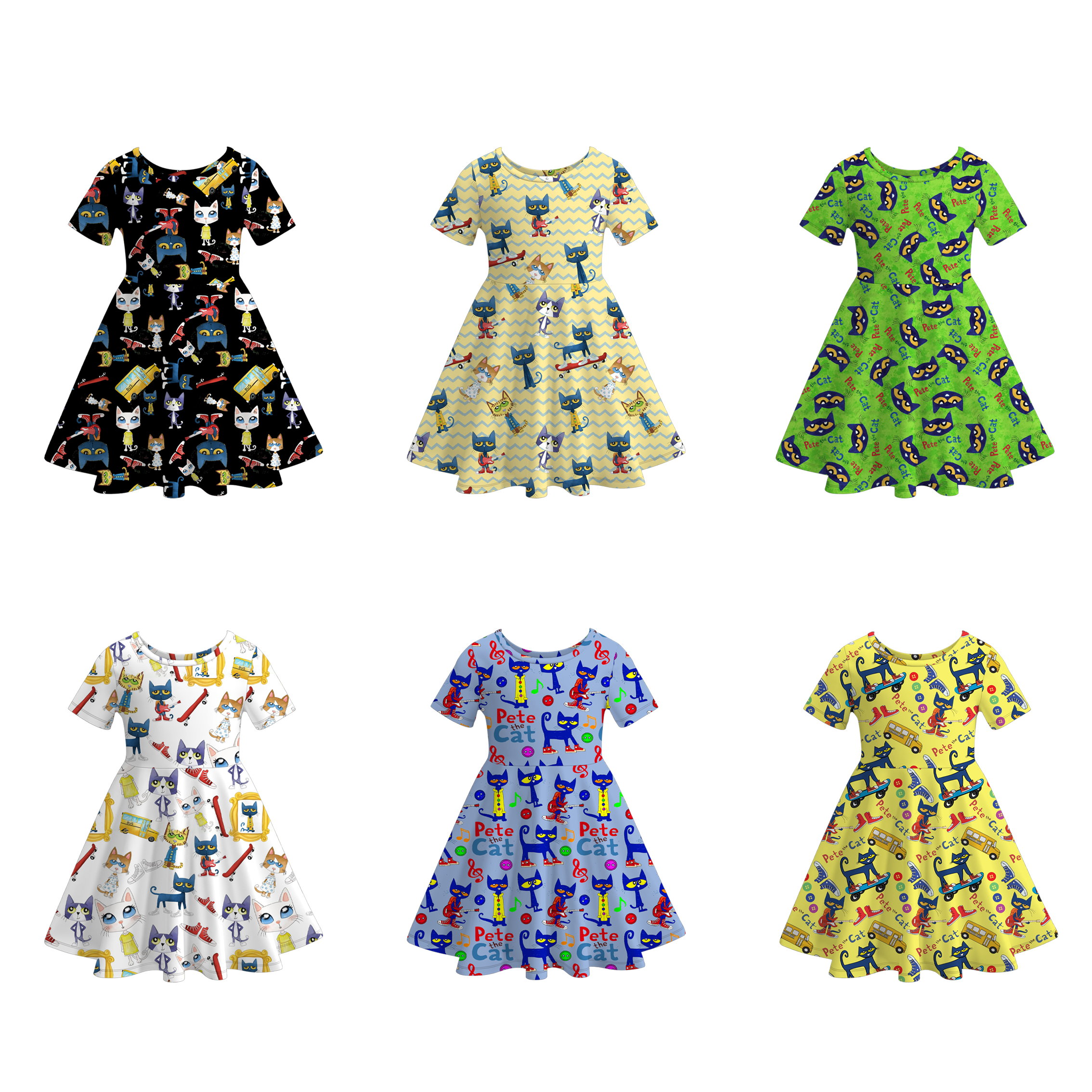 （Pre Order）Girls Fall Cartoon Print Dress