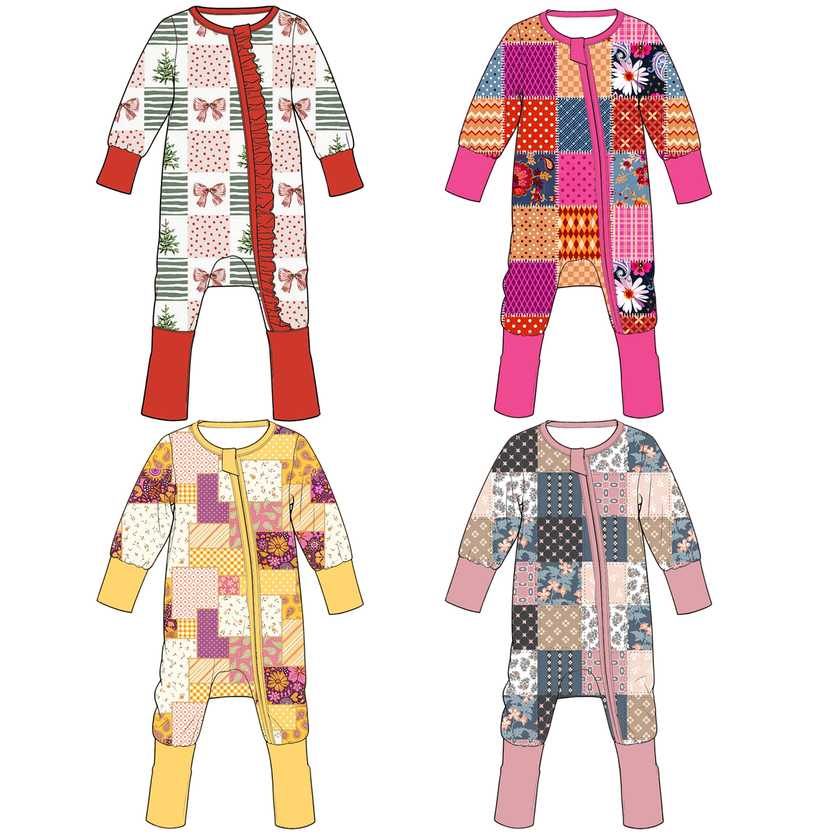 （Pre Order）Toddler Girls Fall&Winter Print Romper