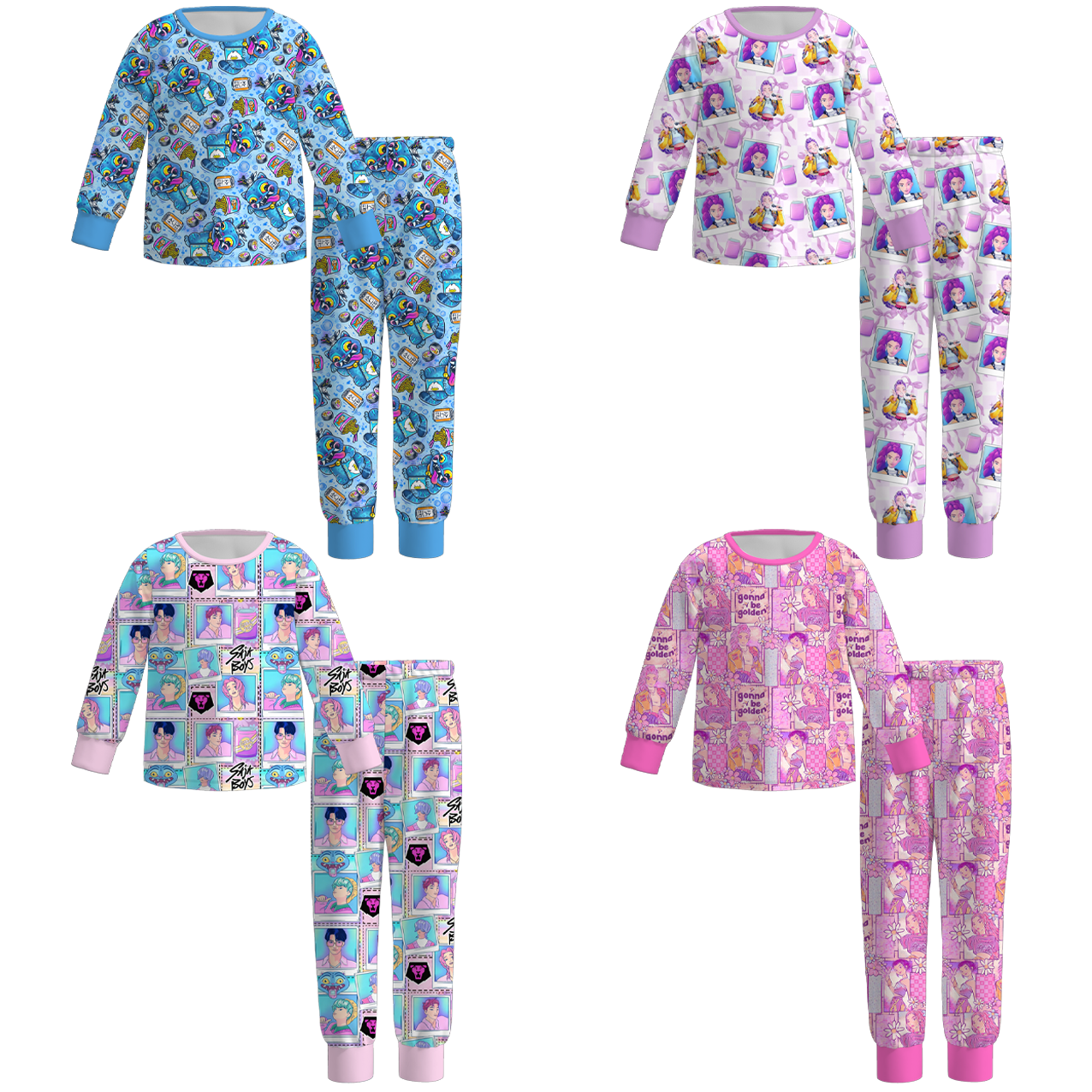 （Pre Order）Girls Movie Character Print Pajamas