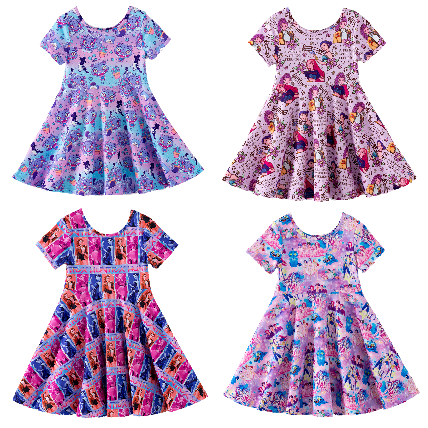 （Pre Order,Prepack Zone）Girls Movie Character Print Dress（Mix Size）