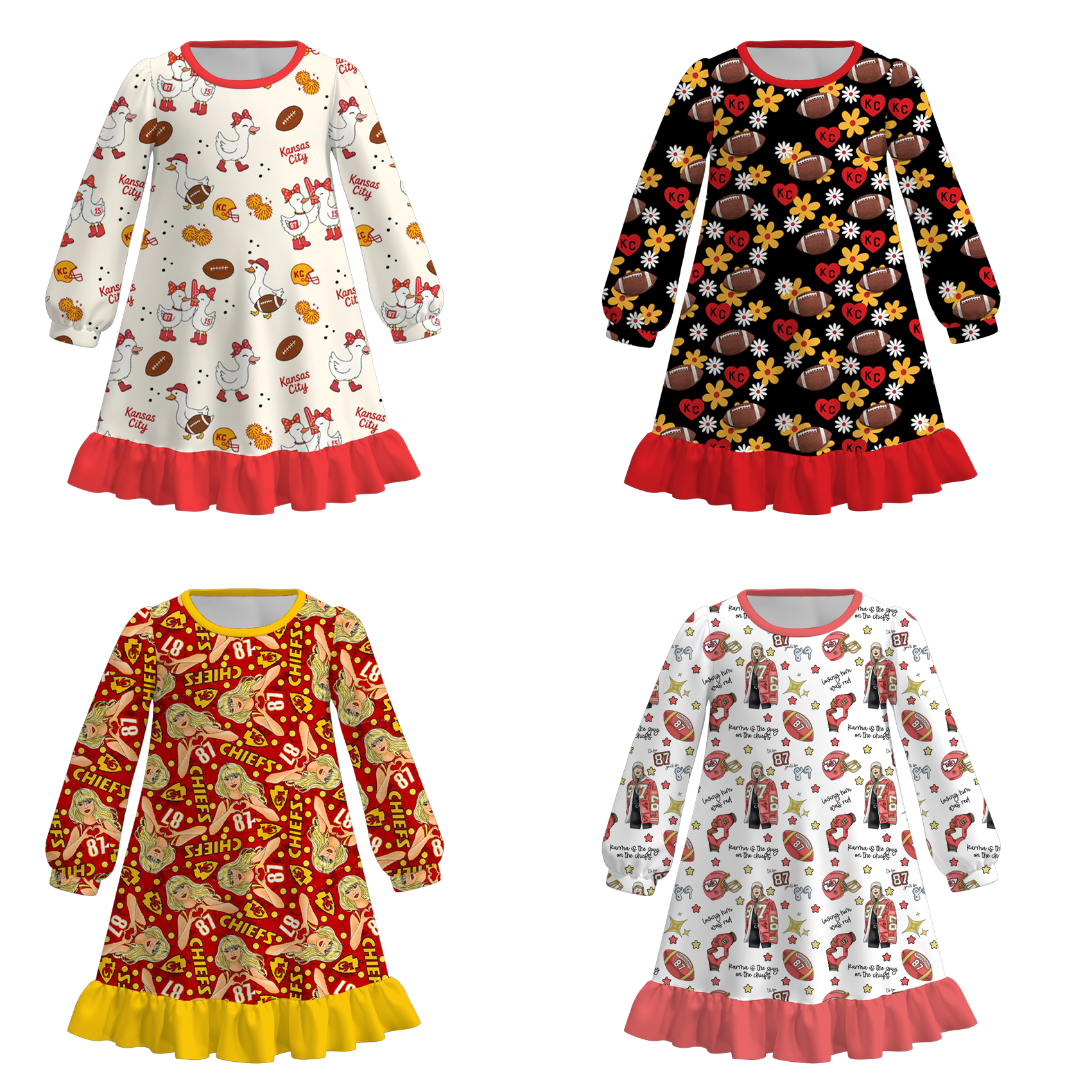 （Pre Order）Girls TS Print Pajamas Dress
