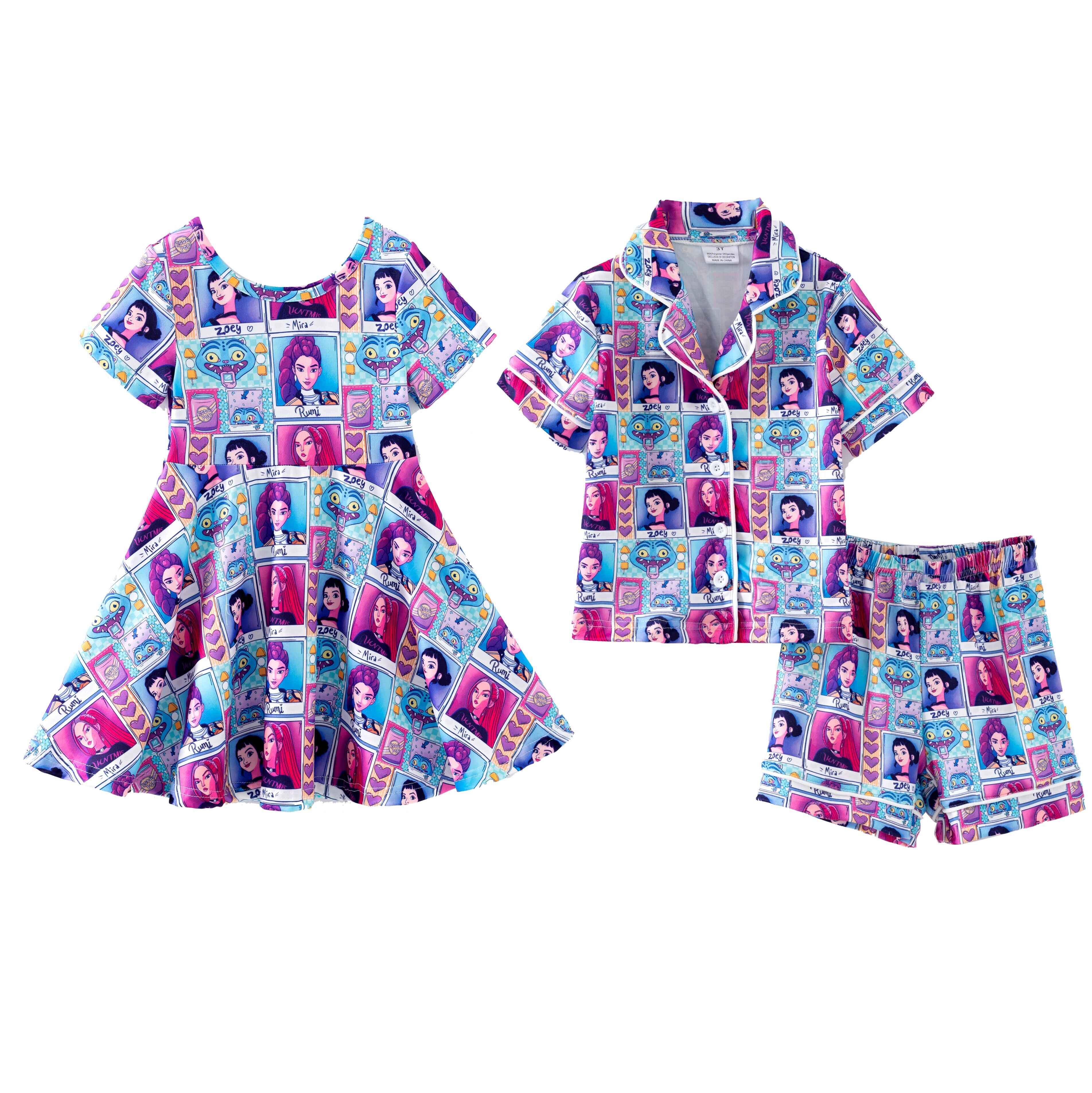 （Pre Order,Prepack Zone）Girls Movie Character Print Dress&Pajamas（Mix Size）