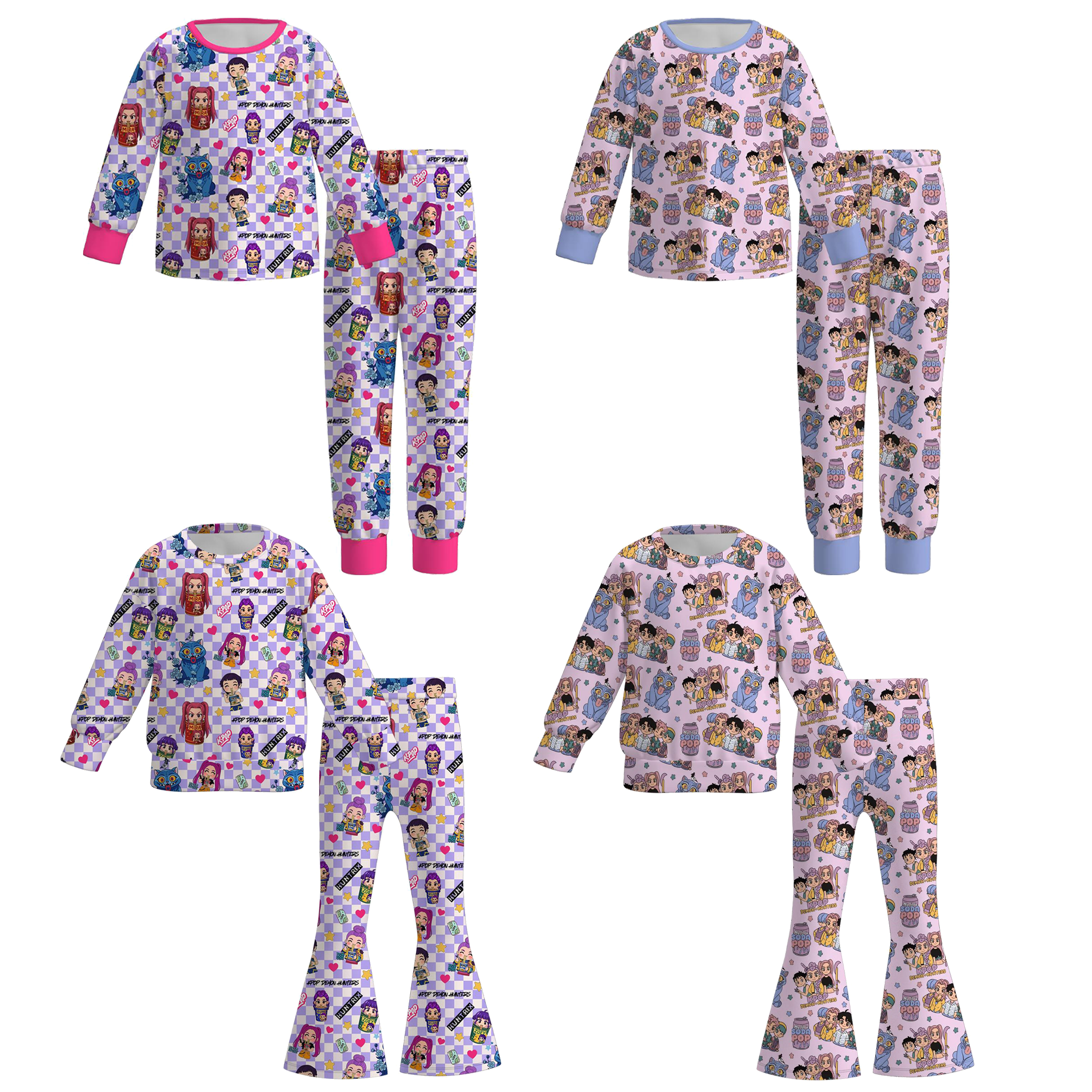 （Pre Order）Girls Movie Character Print Twill Sweatshirt Suit&Pajamas