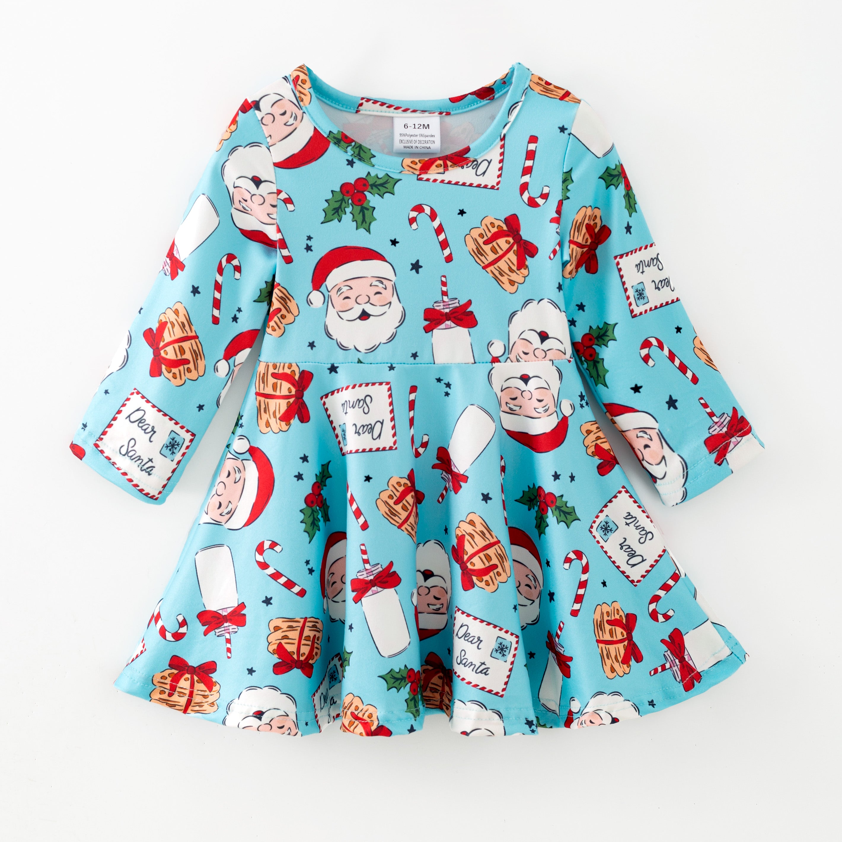 （Pre Order,Prepack Zone）Girls Christmas Print Dress（Mix Size）