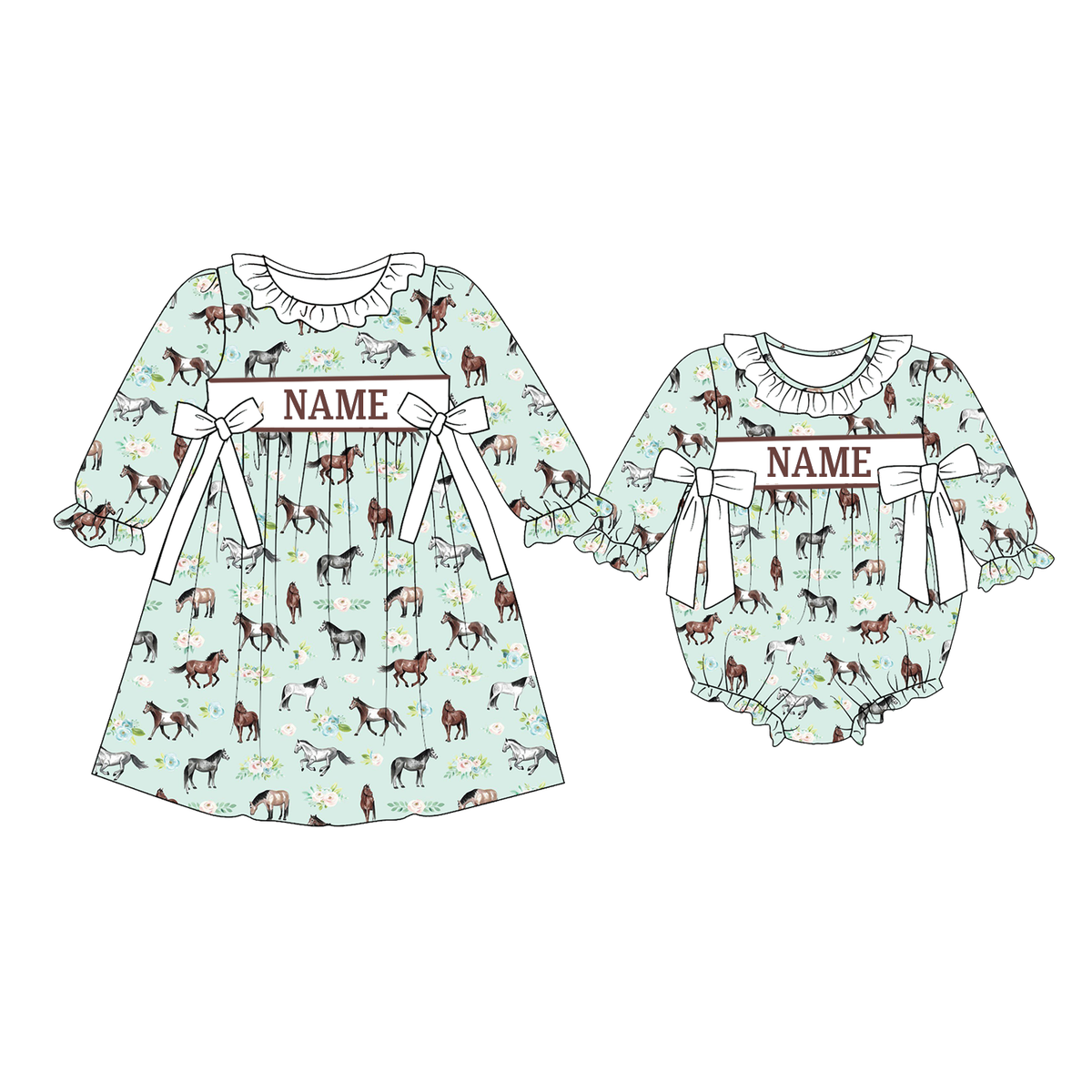 （Weekly Pre-Order）Sisters Horse Embroidery Smocked Dress&Romper（Ends 10.18）