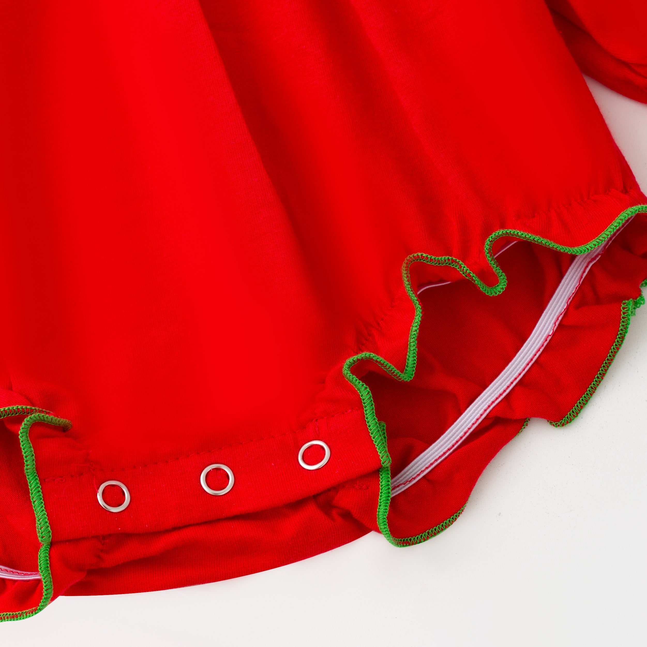 （In Stock）Toddler Girls Christmas Tree Embroidery Cotton Romper