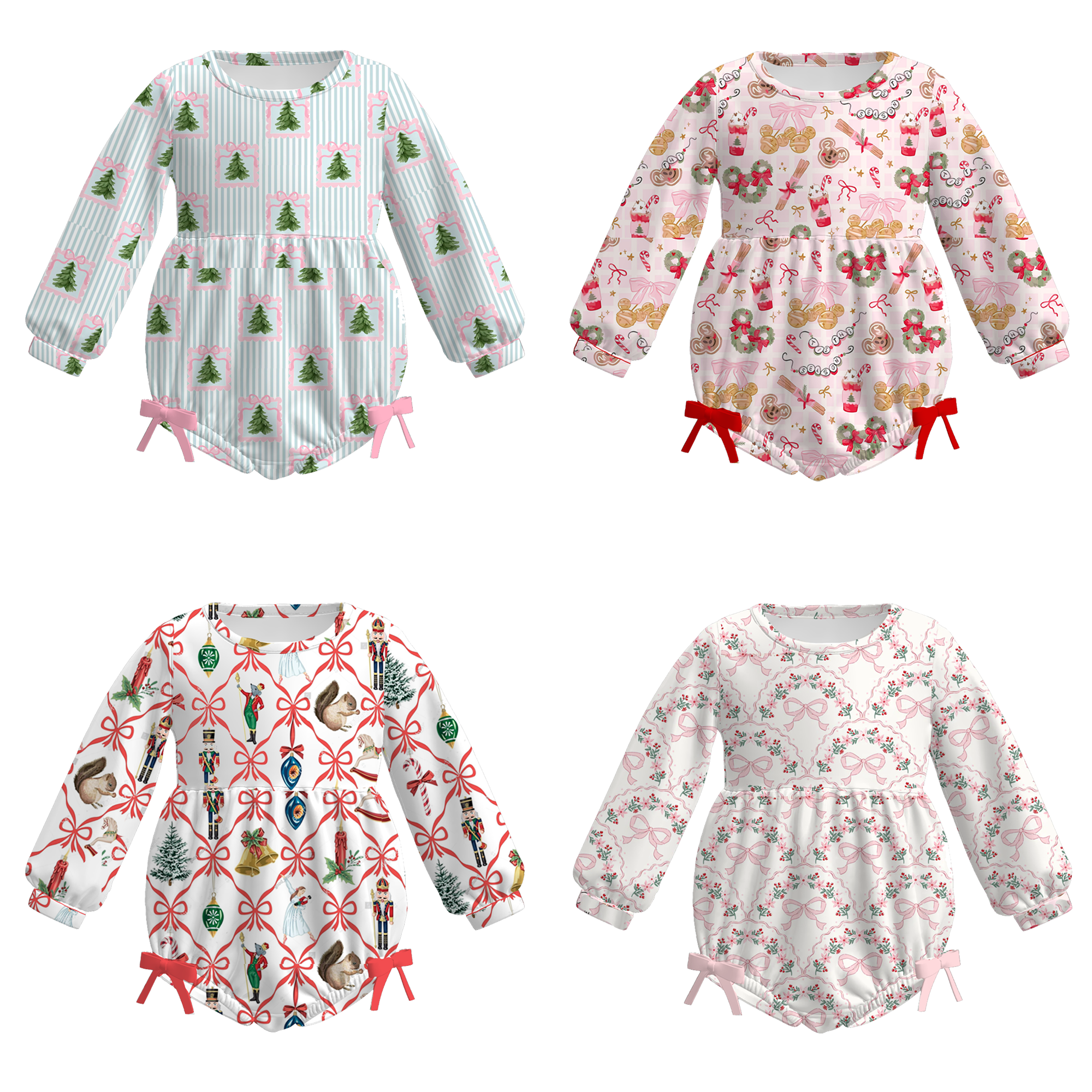 （Pre Order）Toddler Girls Christmas Print Romper