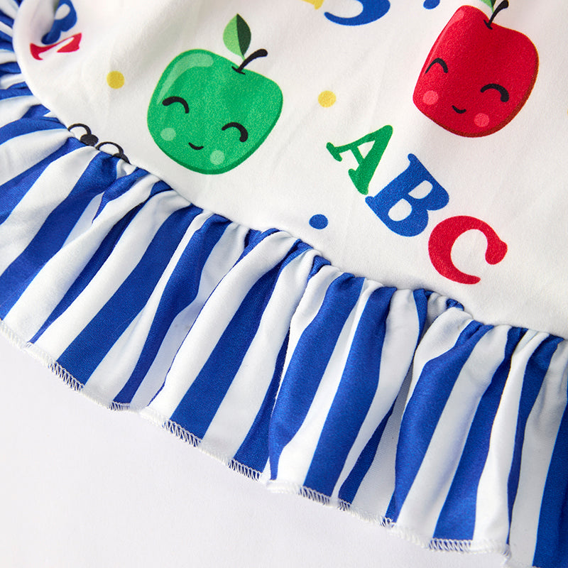 （In Stock）Girls Summer Back To School Applique Dress