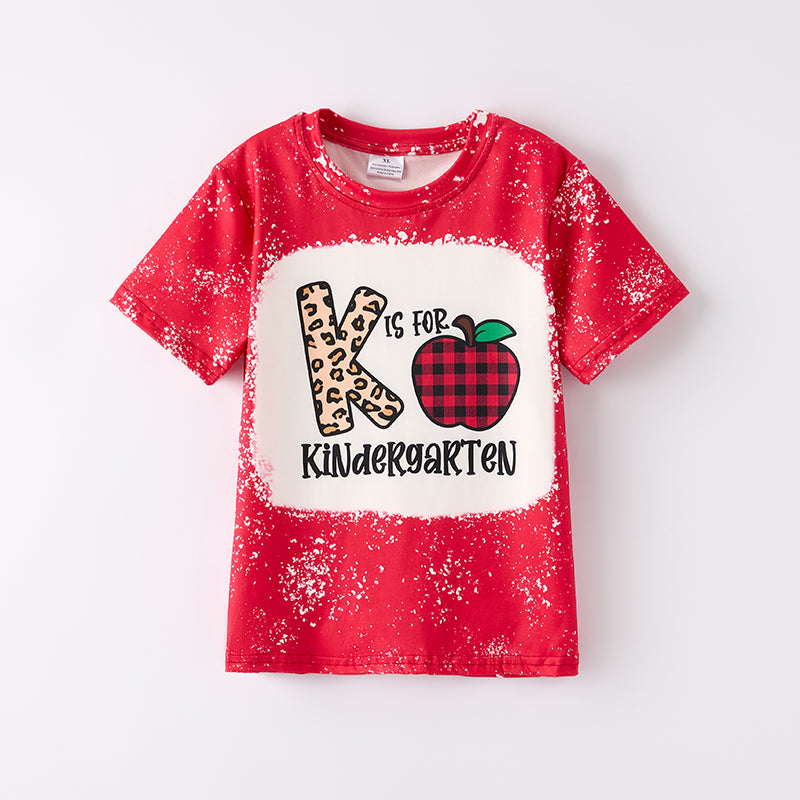 （In Stock）Boys Summer Back To School Print Red Top