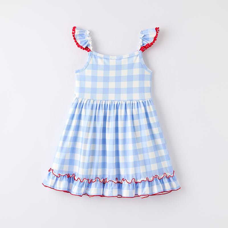 （In Stock）Girls Summer Back To School Applique Dress