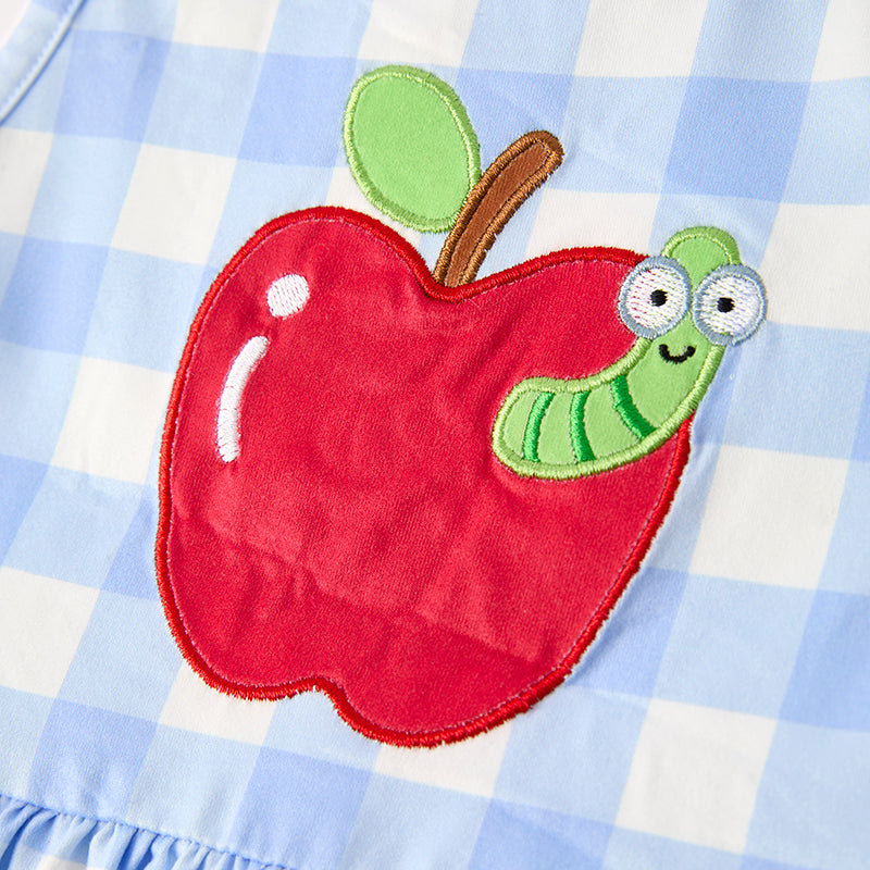 （In Stock）Girls Summer Back To School Applique Dress