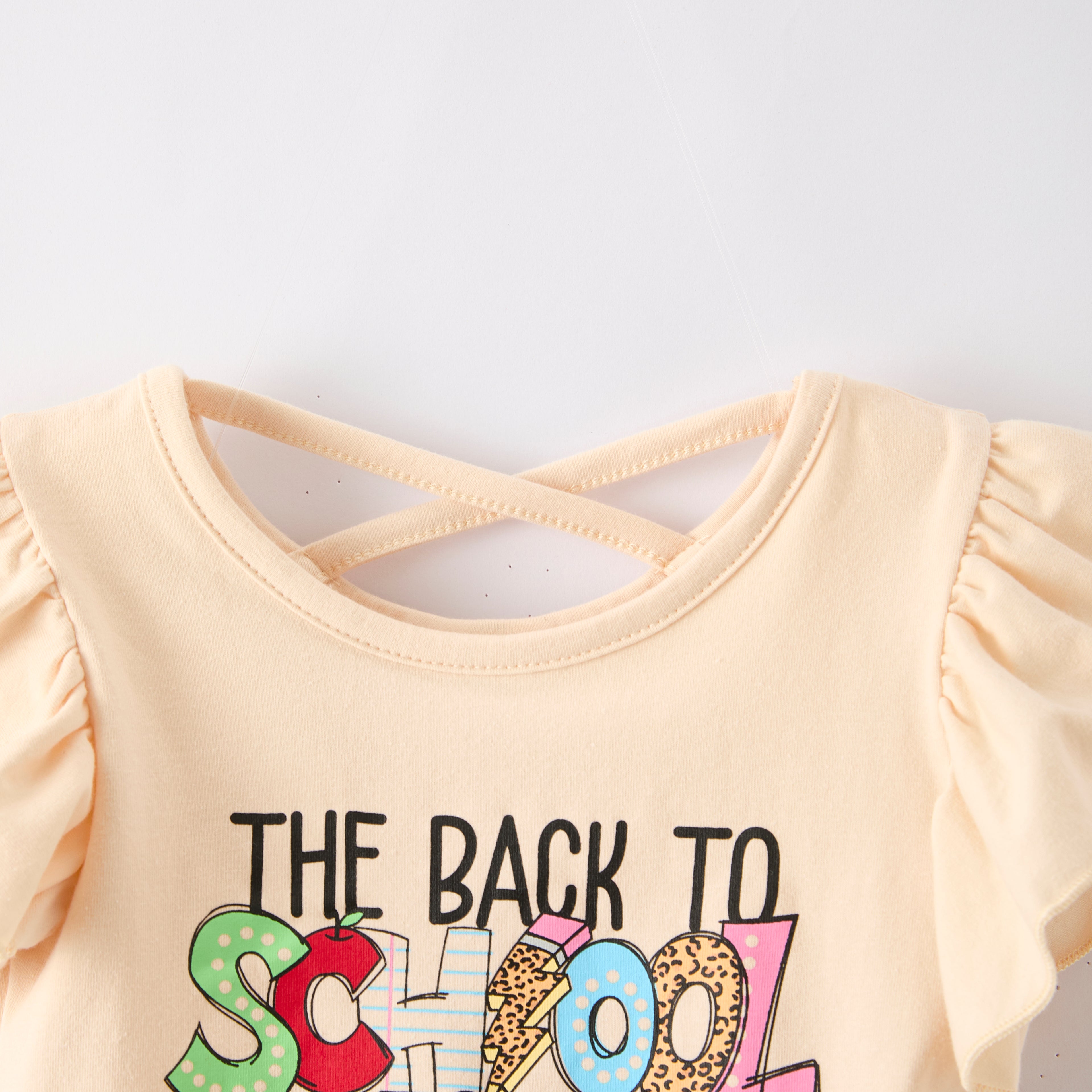 （In Stock）Girls Summer Back To School Print Capris Set