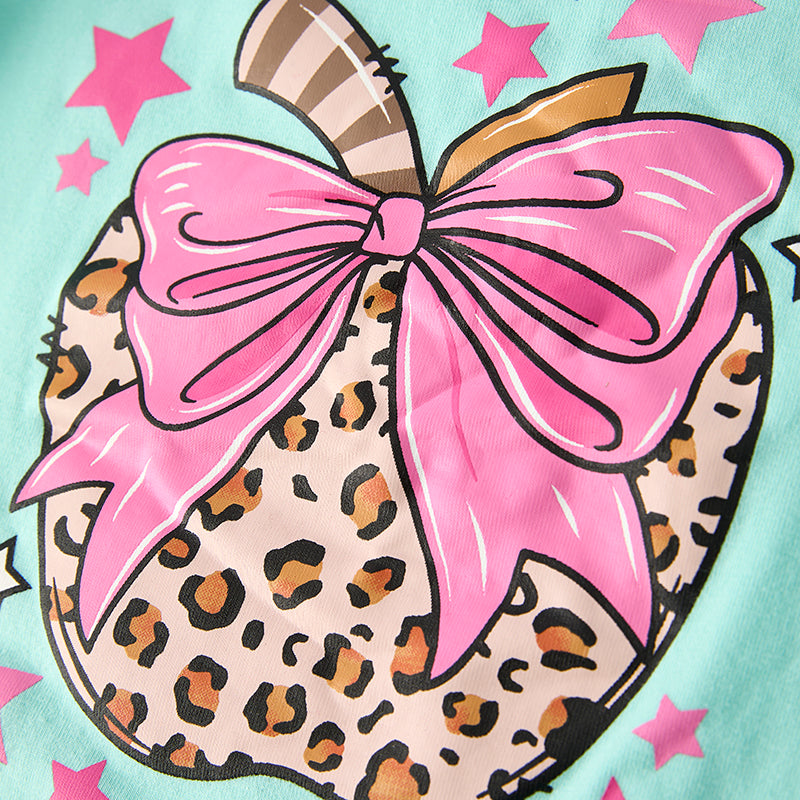 （In Stock）Girls Summer Back To School Print Shorts Set