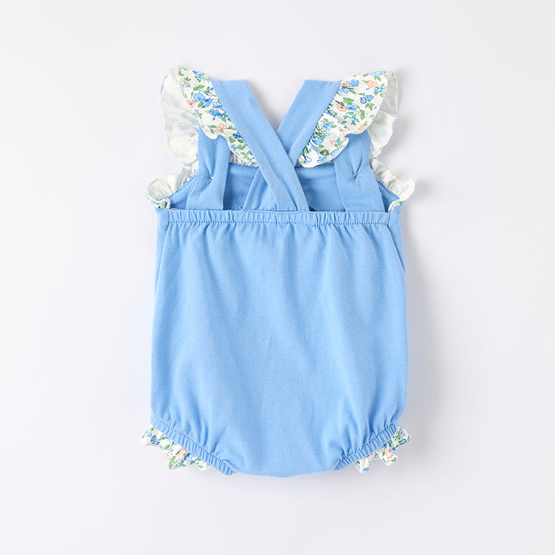 （In Stock）Toddler Girls Spring and Summer Chick Applique Cotton Romper