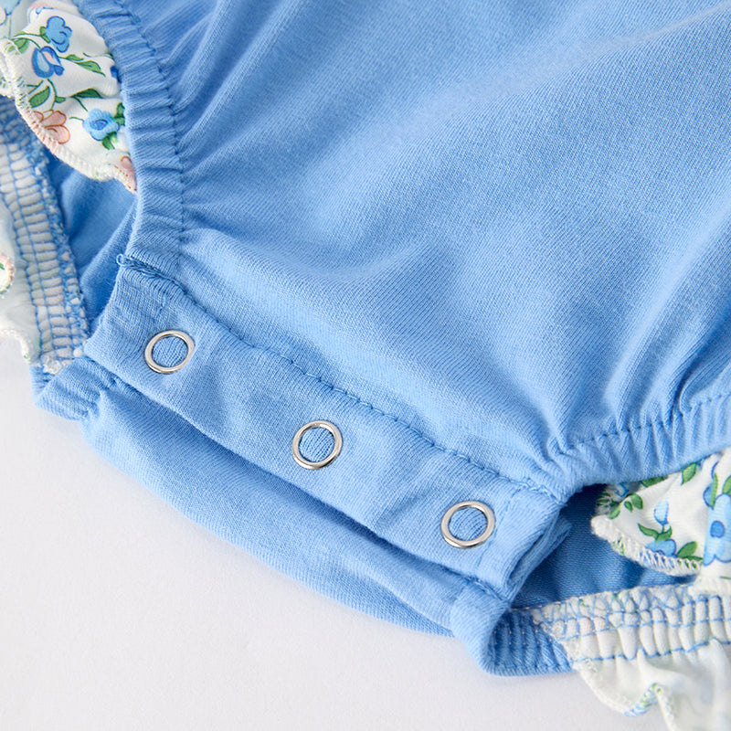 （In Stock）Toddler Girls Spring and Summer Chick Applique Cotton Romper