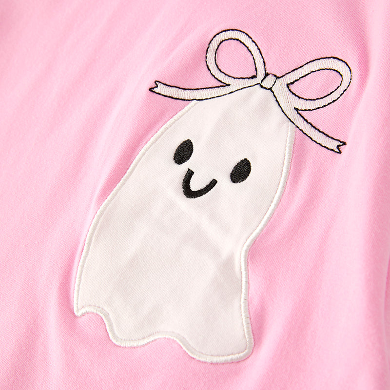 （Restock）Girls Halloween Ghost Applique Cotton Dress