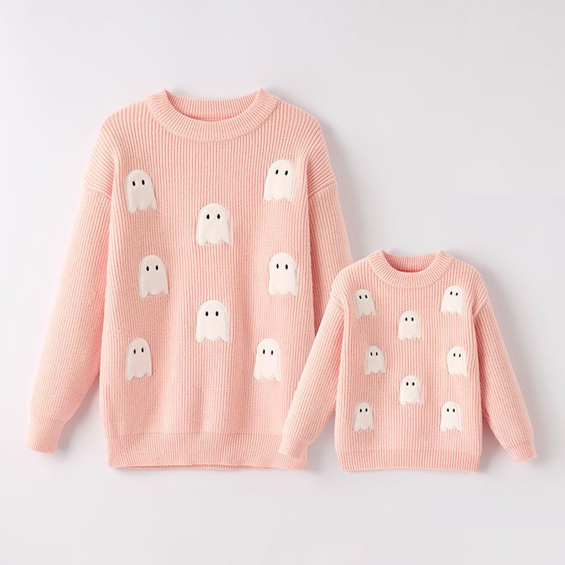 （In Stock）Mommy＆Me Halloween Ghost Applique Sweater