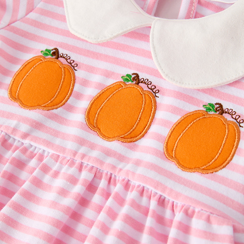 （In Stock）Toddler Girls Halloween＆Thanksgiving Pumpkin Applique Romper