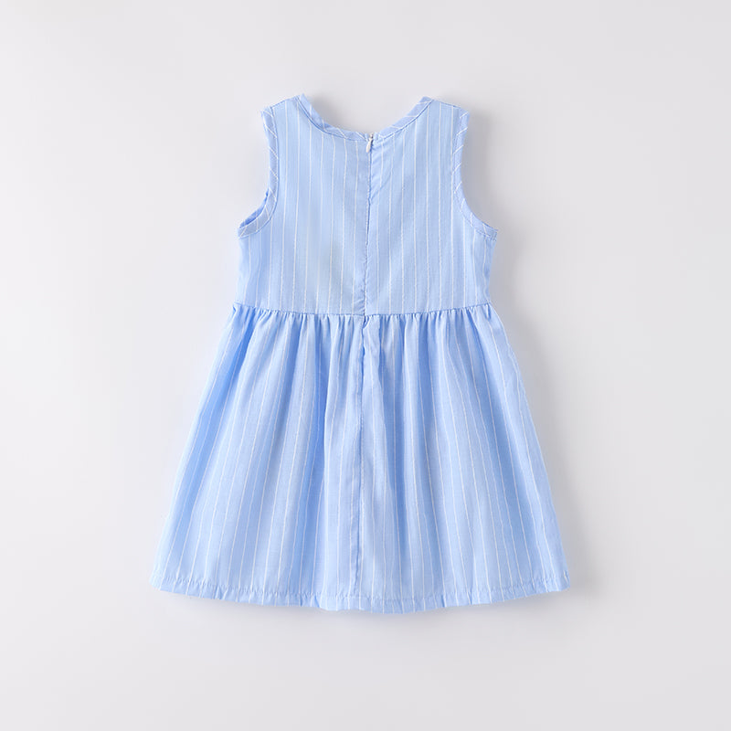 （In Stock）Girls Summer Cherry Embroidery Cotton Dress