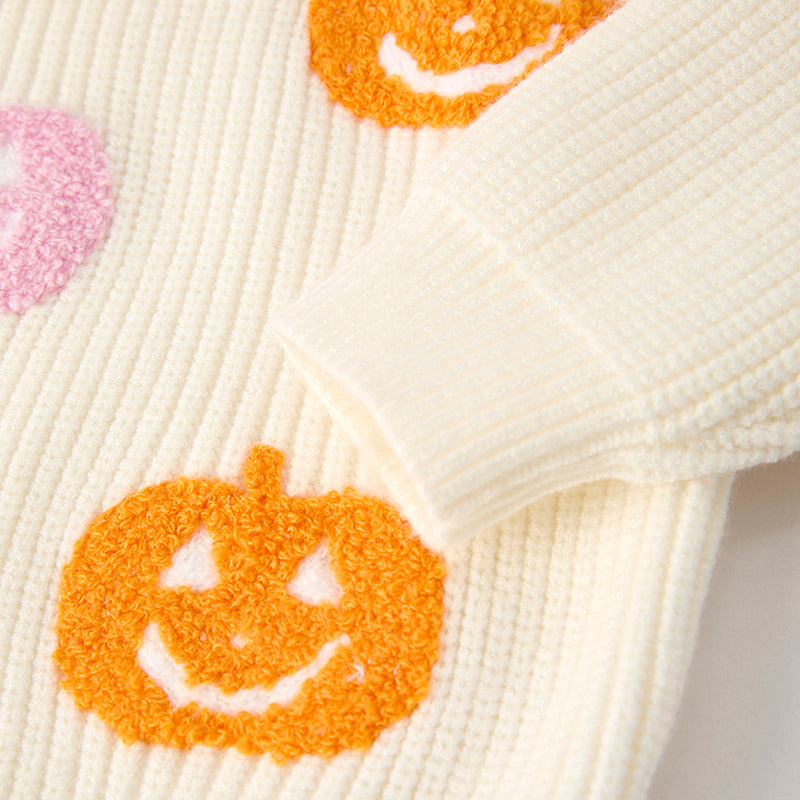 （In Stock）Mommy＆Me Halloween Pumpkin Applique Sweater