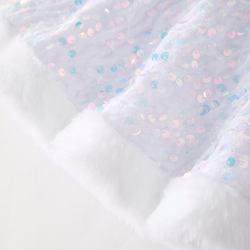 （In Stock）Girls Christmas White Sequin Pants