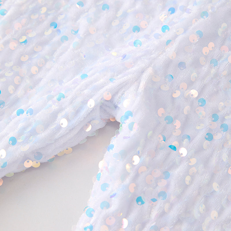 （In Stock）Girls Christmas White Sequin Pants