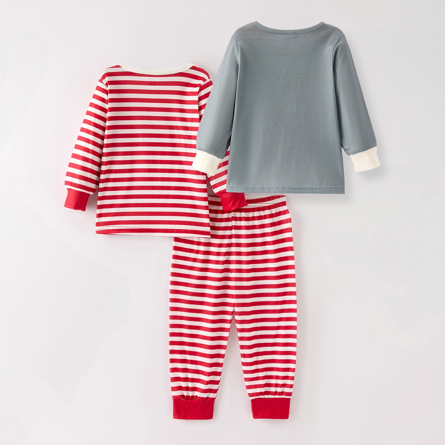 （In Stock）Girls Christmas Santa Claus Print Pajamas 3 pcs