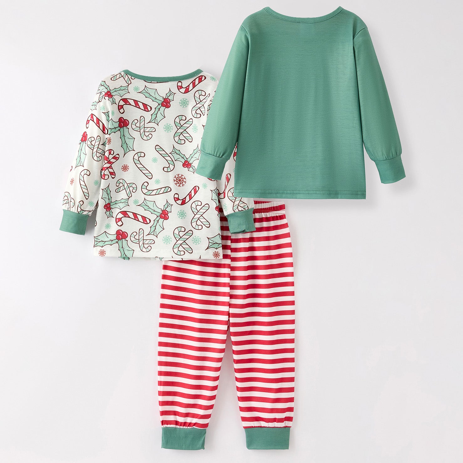 （In Stock）Girls Christmas Santa Claus Print Pajamas 3 pcs