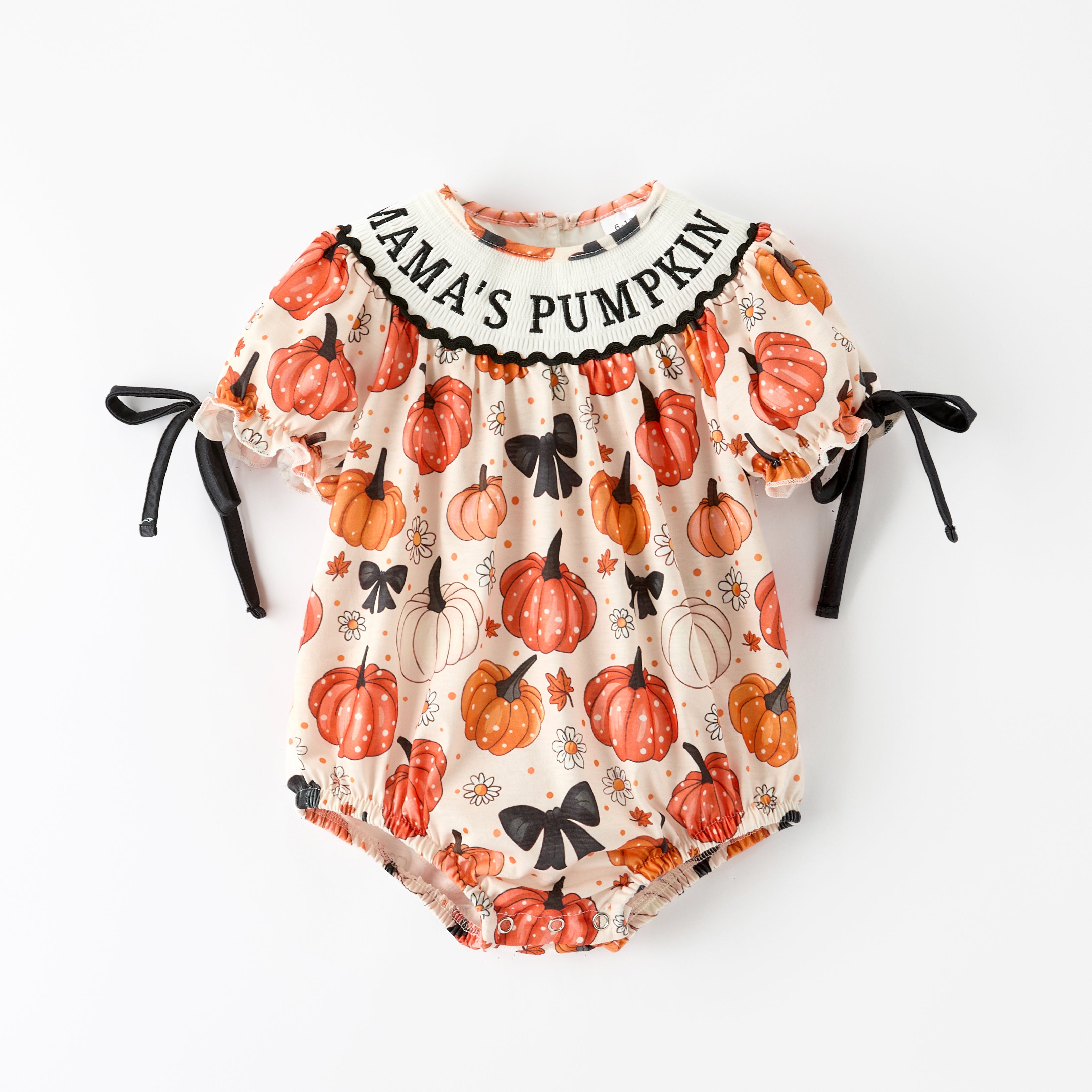 （Pre Order）Girls Halloween Embroidery Smocked Dress＆Romper