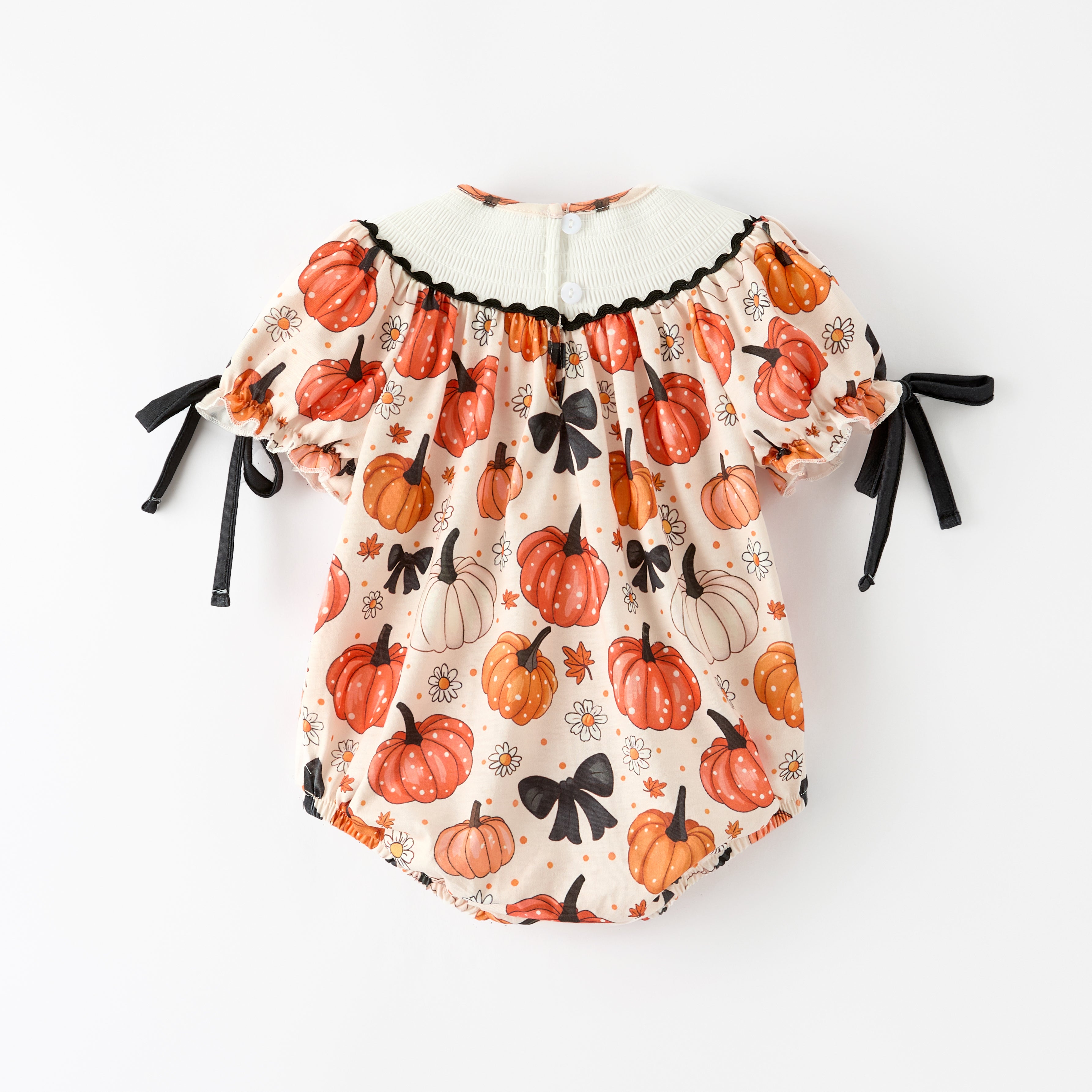 （Pre Order）Girls Halloween Embroidery Smocked Dress＆Romper