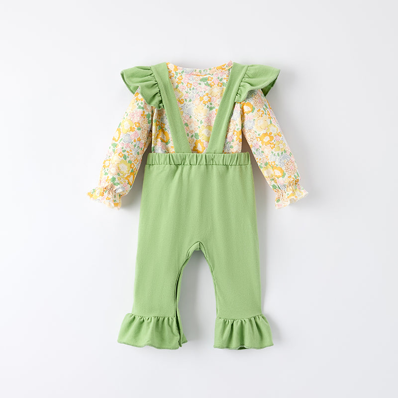 （In Stock）Toddler Girls Thanksgiving Scarecrow Applique Romper