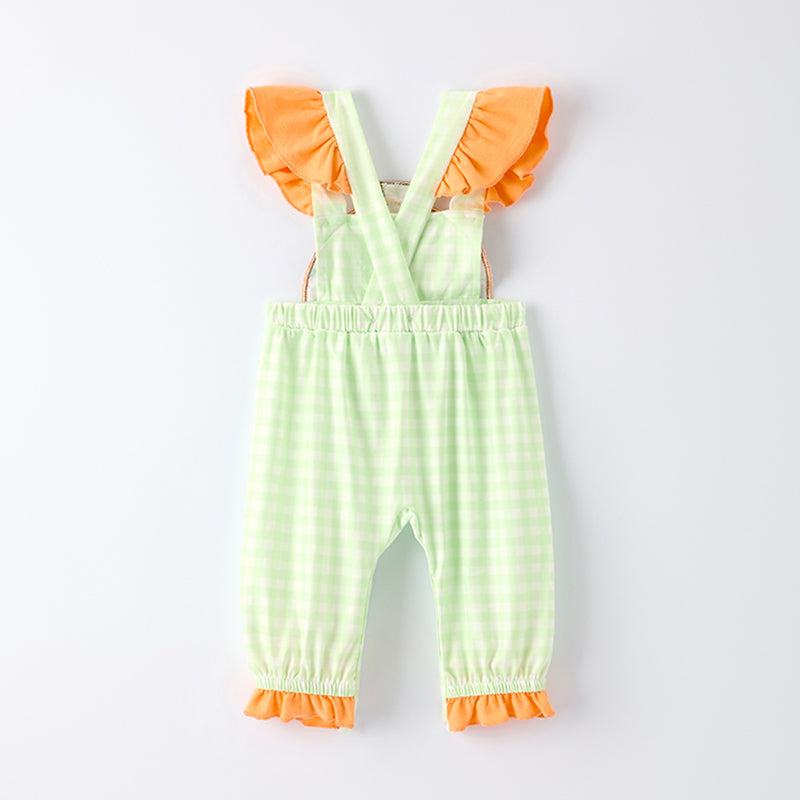 （In Stock）Toddler Girls Thanksgiving Pumpkin Applique Romper