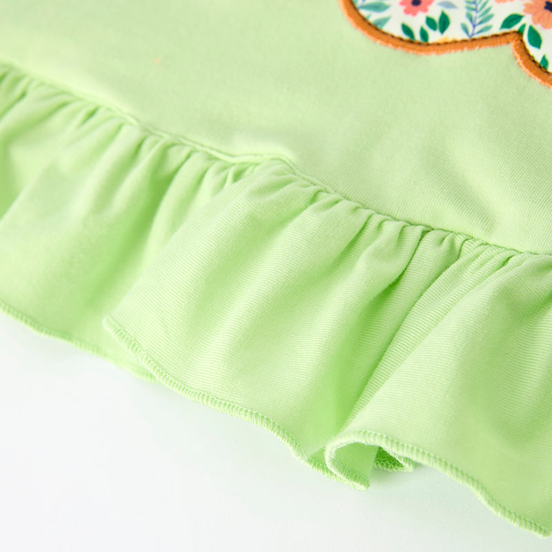 （In Stock）Girls Thanksgiving Pumpkin Applique Ruffle Outfit Set