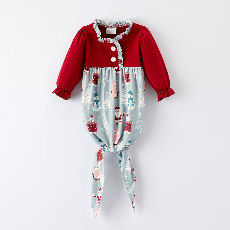 （In Stock）Baby Girls Christmas Print Baby Gown