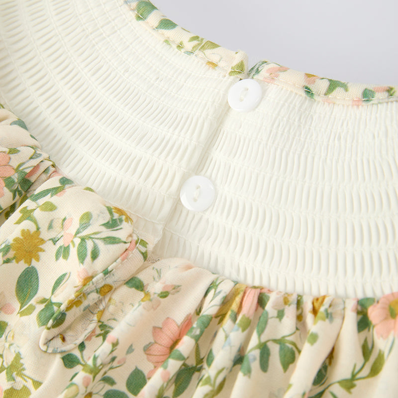 （In Stock）Girls Fall&Winter GOD IS GOOD Embroidery Smocked Dress