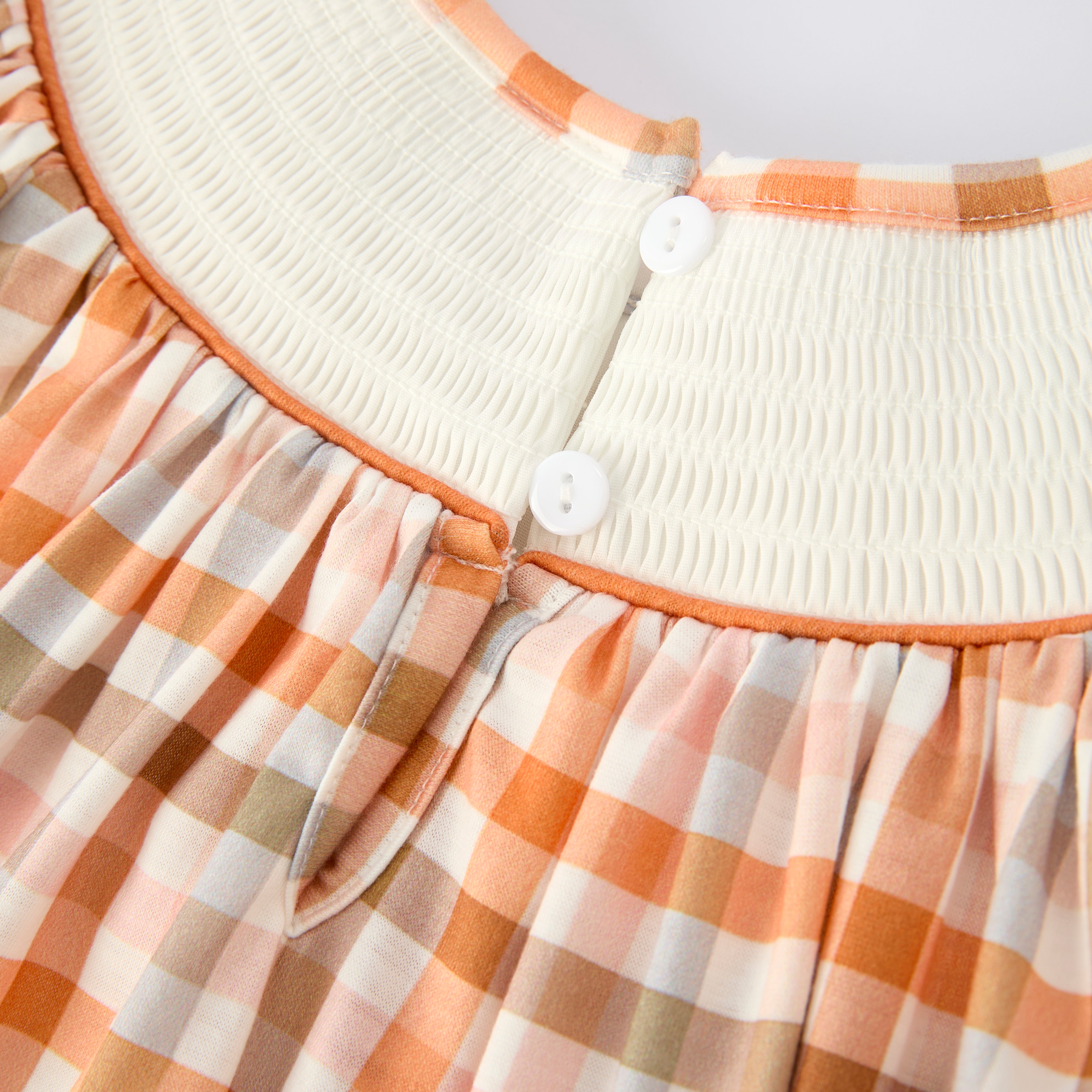 （In Stock）Girls Thanksgiving Turkey Embroidery Smocked Dress